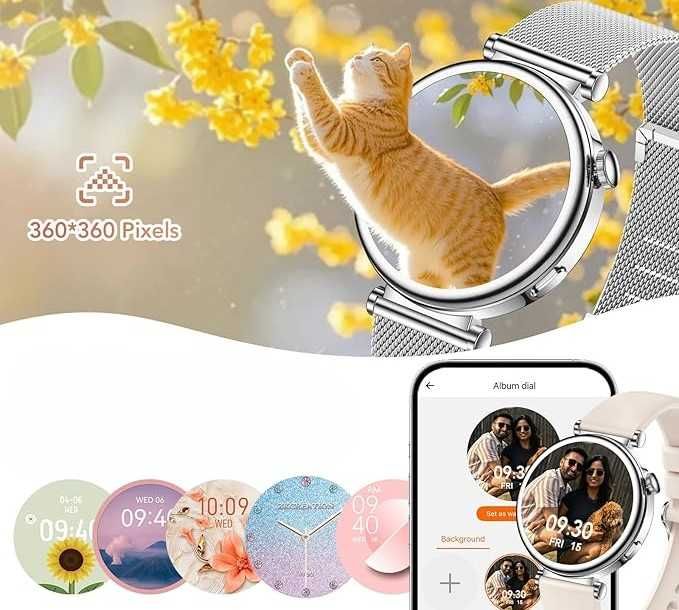 Smartwatch Damski z Trackerem Aktywności Bluetooth na iOS i Androida