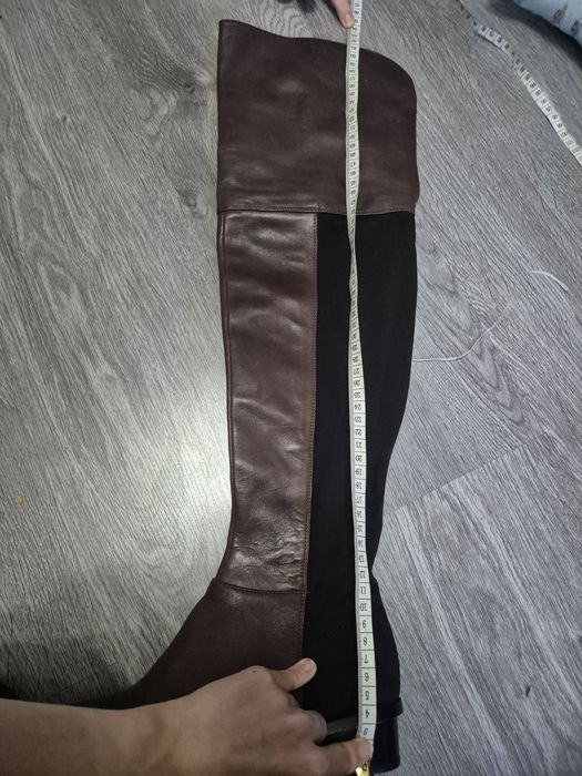 Długie podwijane kozaki damskie brązowe  36 36.5 nowe bcbgmaxazria