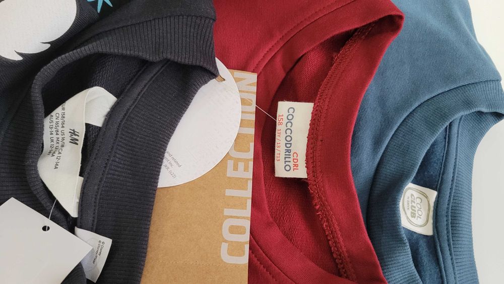Bluza, zestaw 3 szt dziewczynka roz,.158  Coccodrillo, H&M-nowe