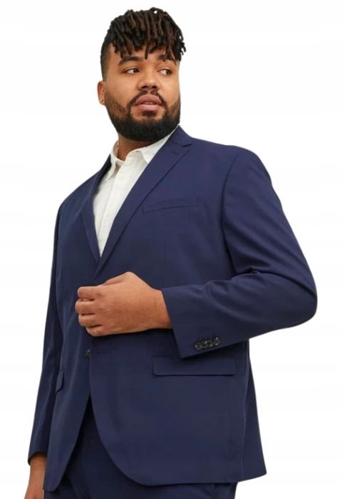 Jack&jones plus size marynarka męska granatowa slim na guziki 68 j9a