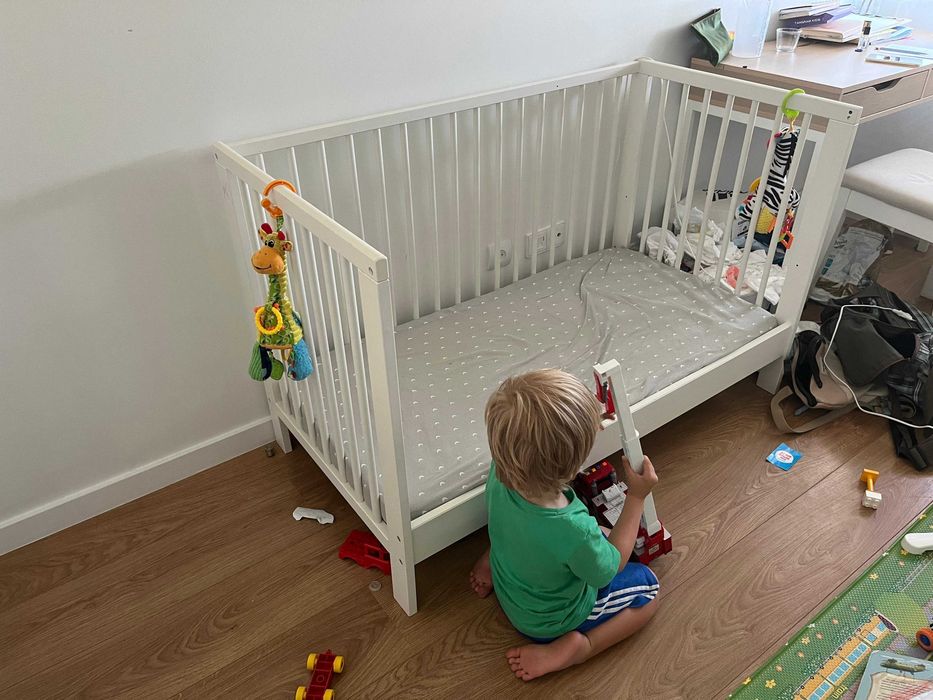 Ikea GULLIVER Berço, branco, 60x120 cm com colchão