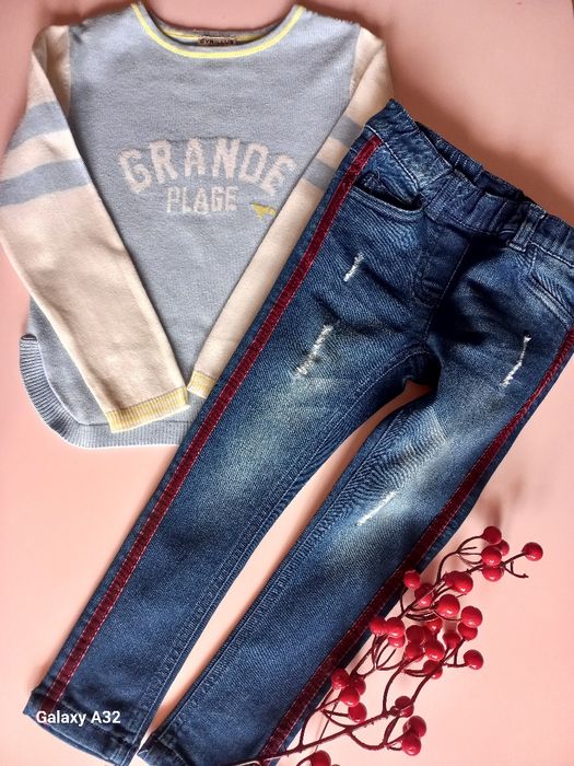 Zestaw dżinsy Cool club i sweterek 98