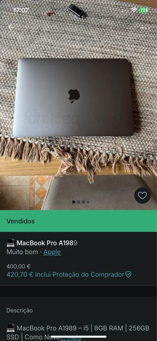Macbook pro 13 de 2019