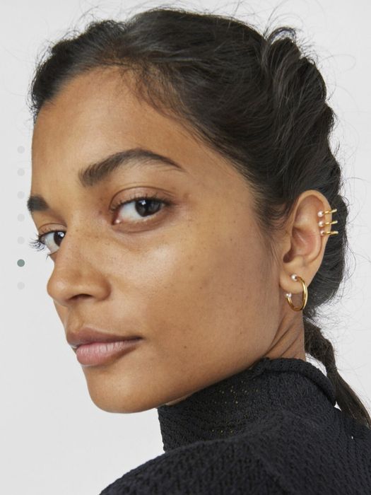 Kolczyki z perłą naturalną żółte srebro vermeil 925