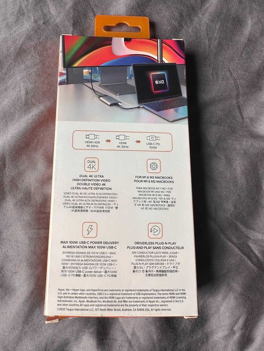 Hyper HyperDrive Dual 4K HDMI Adapter for M1/M2 MacBook