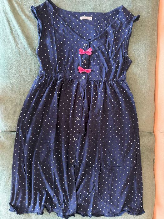 Coala koszula do karmienia granatowa w białe serduszka rozmiar L