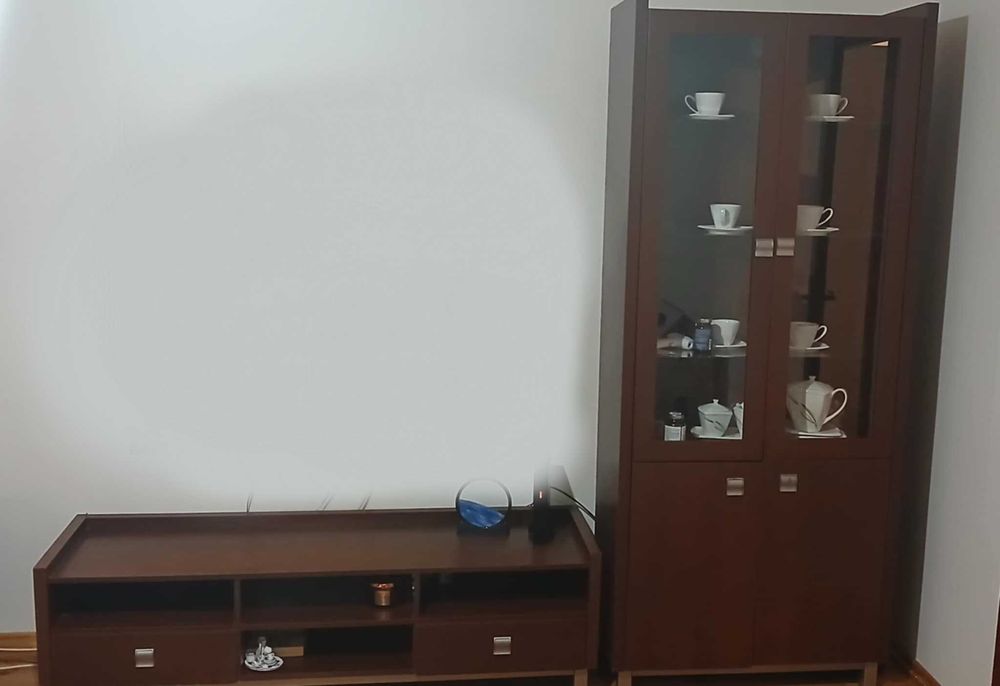 Meble do salonu Witryna + szafka RTV + regał wiszący