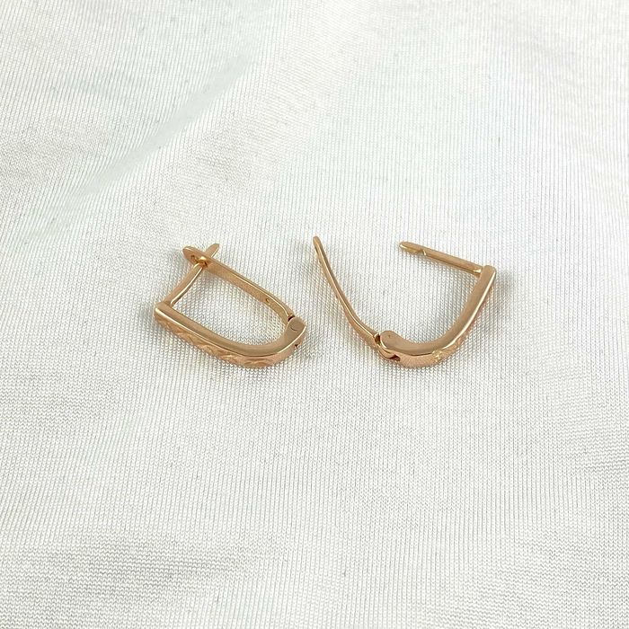 Urocze ZŁOTE kolczyki DIAMENTOWANE zdobienie PRÓBA 585 (14K)