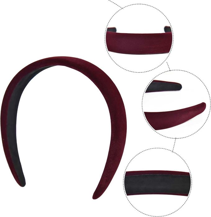 Aksamitne szerokie opaski na głowę damskie 3 szt
