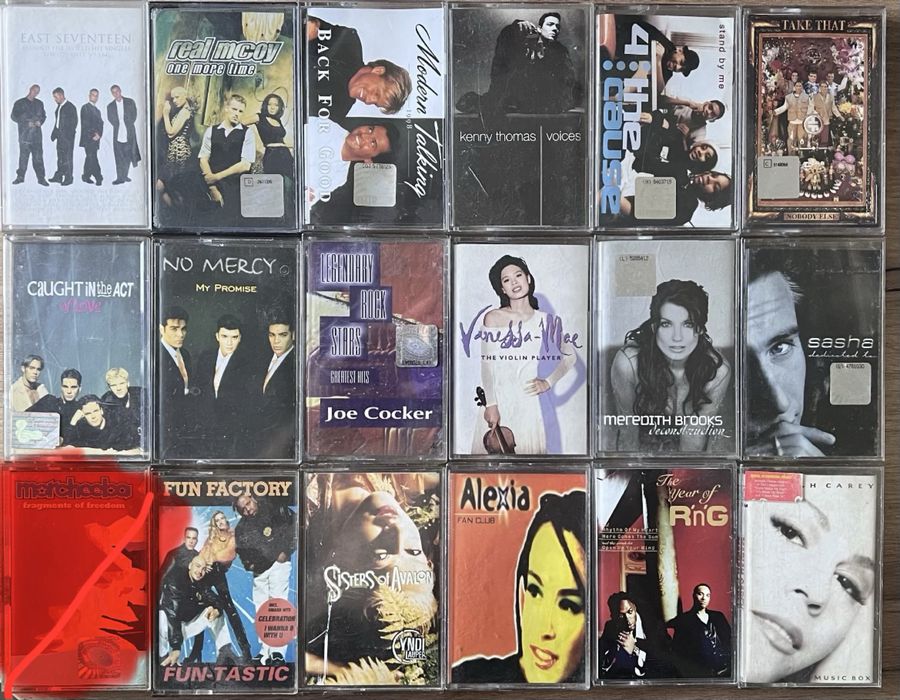 Modern Talking, Fun Factory, Alexia, Sasha, Mariah Carey kasety MC