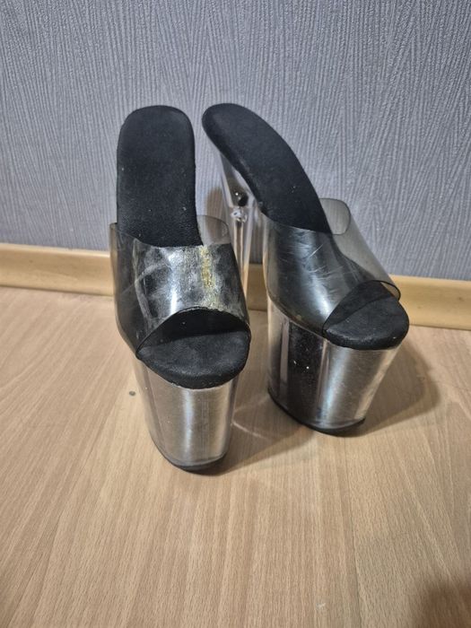 Стріпи pleaser трійки чорні з блискітками