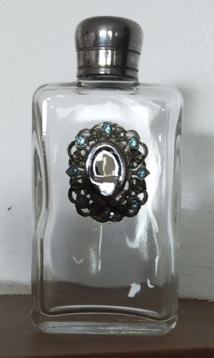 Vintage, guarda-jóias em vidro cristal