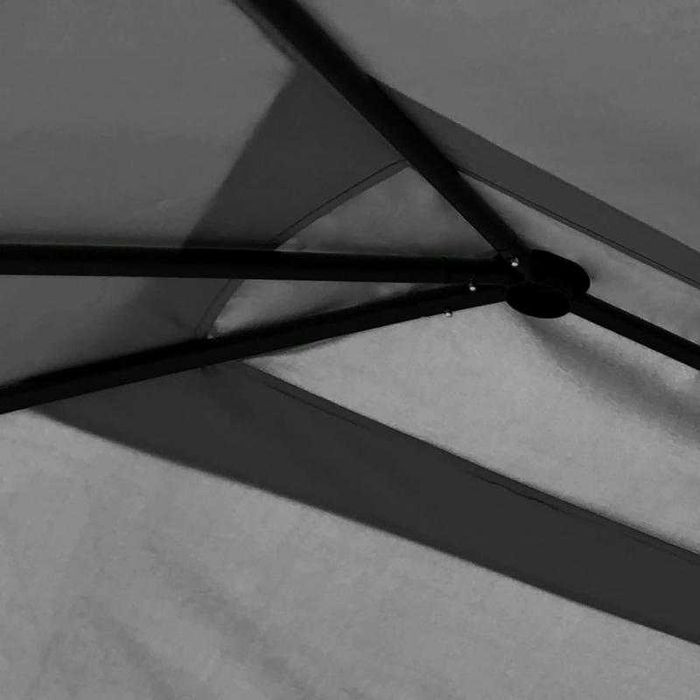 Gazebo de Jardim 2,98 x 5,30 m Antracite com Cobertura e Capas para Postes