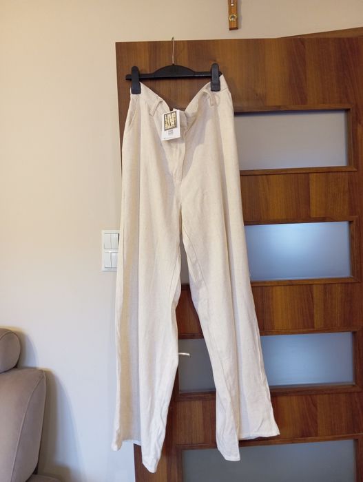 Lniane spodnie kik Janina nowe tanio cheap wiosna spring woman kobieta