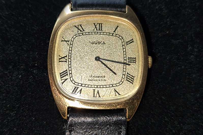 Czajka - Чайка 761639 złocony zegarek męski 17 jevels CCCP 1980-89 1601A