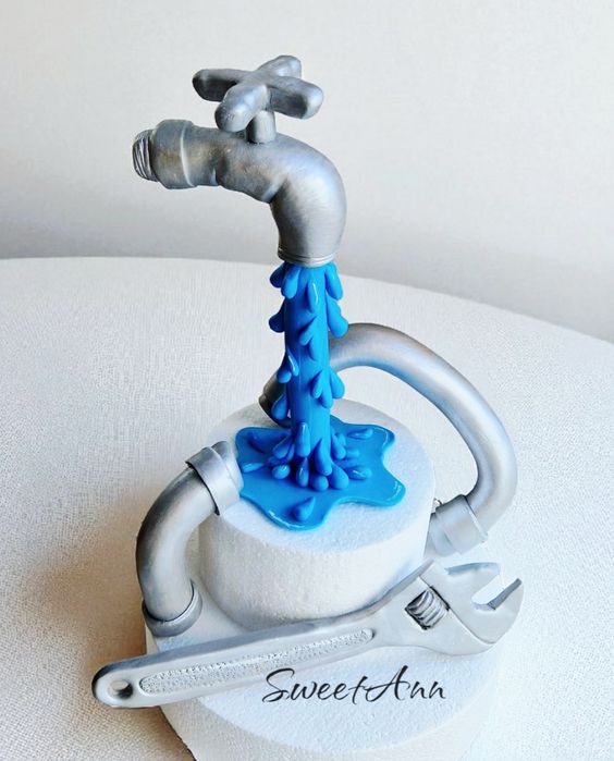 Dekoracja na tort dla hydraulika