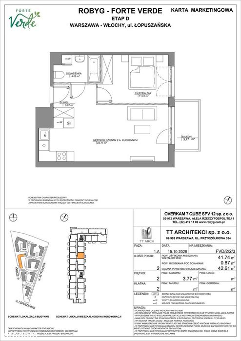 2-pokojowe mieszkanie 41m2 + balkon