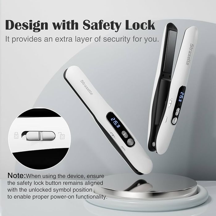 Бездротовий випрямляч для волосся Straxelle Mini, білий