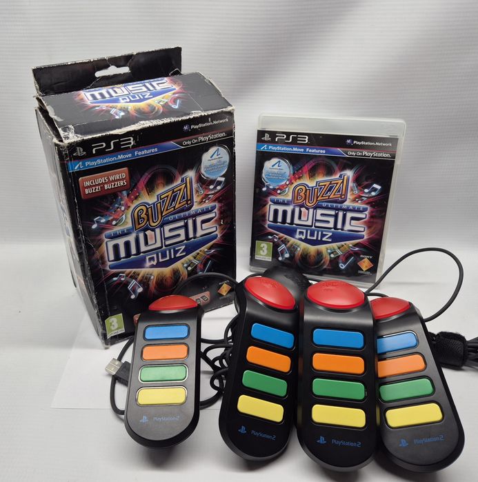 Zestaw brzeczków + Gra PS3, Buzz! The Ultimate Music Quiz, Komis Jasło Czackiego