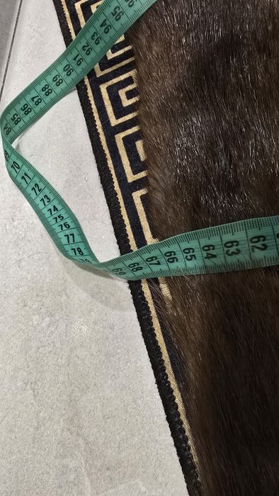 Futro długie  kolor czekoladowy  prawdziwe