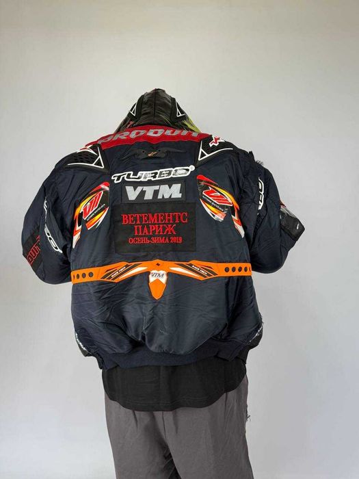 Vetements Black Navy Alpha Industries Racing Bomber бомбер куртка