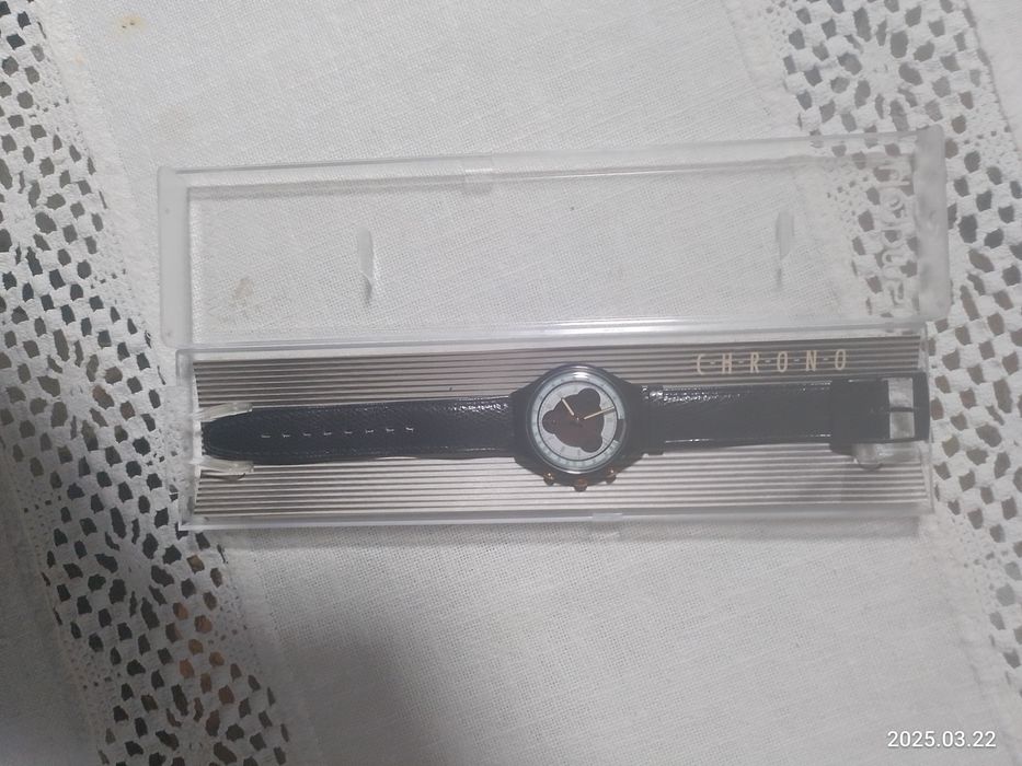 Swatch Chrono Colossal 1991 | Швейцарський годинник, шкіряний ремінець