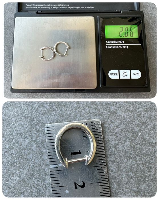 Серьги с бриллиантами 0,45 , серьги конго, золото 585, бриллианты,