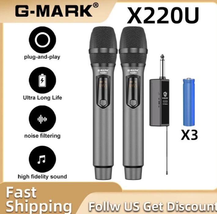 Mikrofon bezprzewodowy G-MARK X220U UHF mikrofon do karaoke nagrywanie