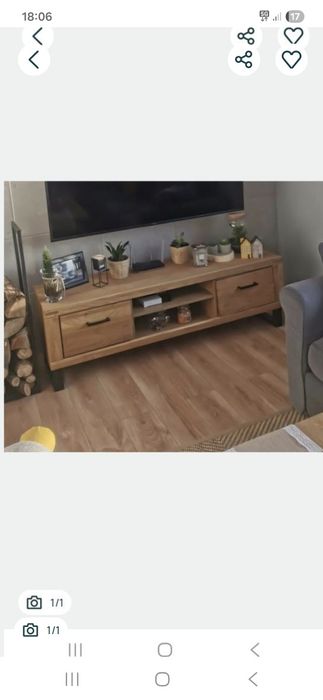 Szafka rtv drewniana loft czarne nogi metalowe