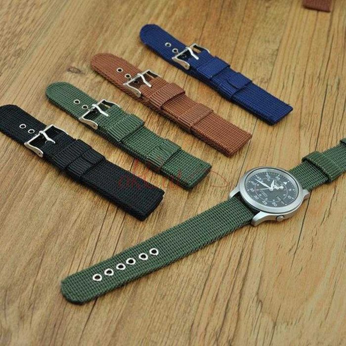 Paski nylonowe do zegarka 18mm 20mm 22mm komplet 2szt parciane