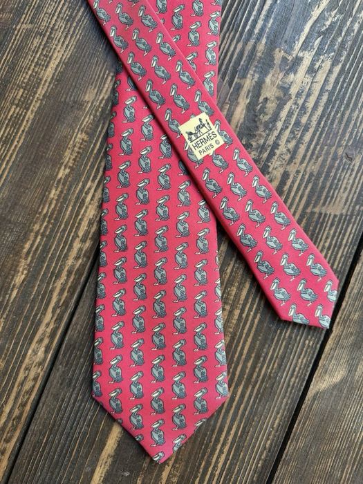 Вінтажний шовковий галстук краватка hermes