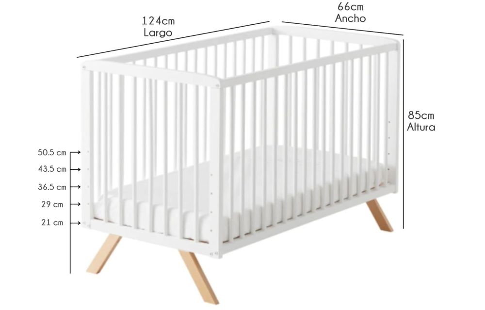 Berço de Bebé com colchão ergonomico