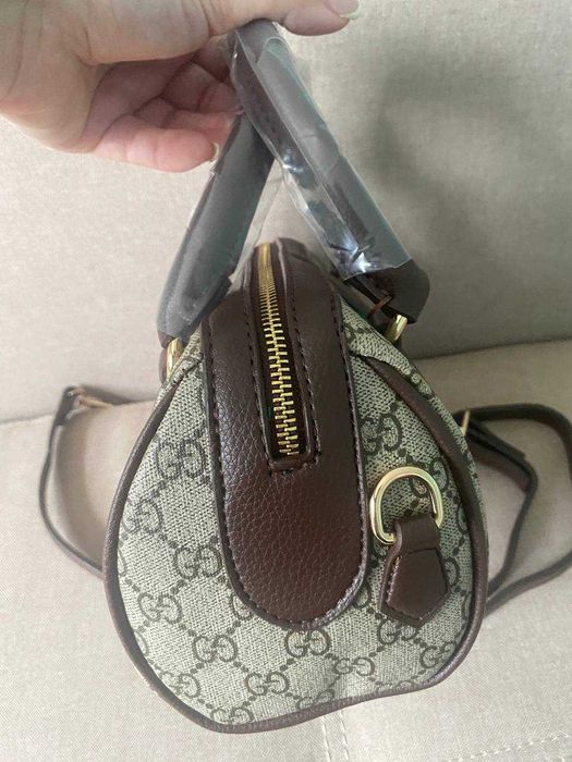 сумка в стилі Gucci Ophidia GG Small Boston Bag канва