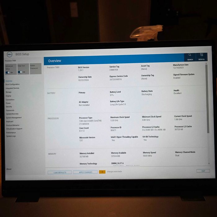 Dell Precision 7680 16"/ i7-13850HX /32gb RAM /1TB SSD/ RTX 3500 / TOP