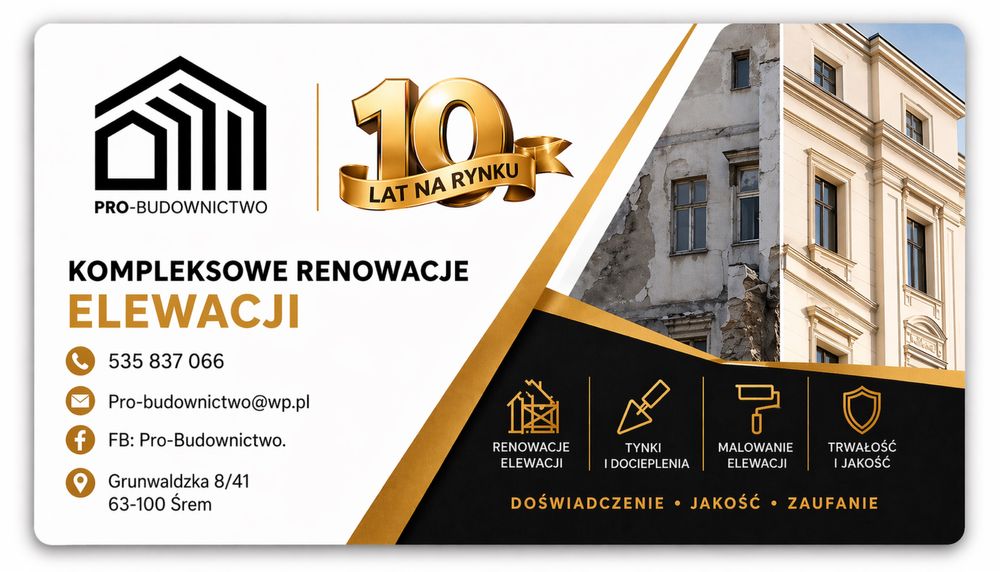 Kompleksowa Renowacja Elewacji,Mycie z Malowaniem Dachów!