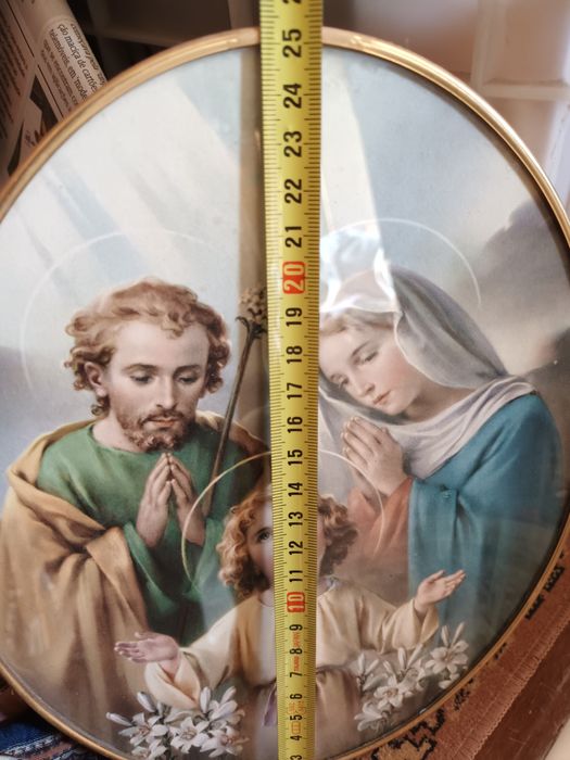 Quadro oval vintage sagrada família