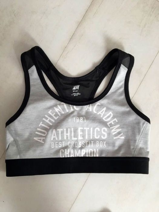 Biustonosz sportowy, szary, rozmiar S, nowy, H&M