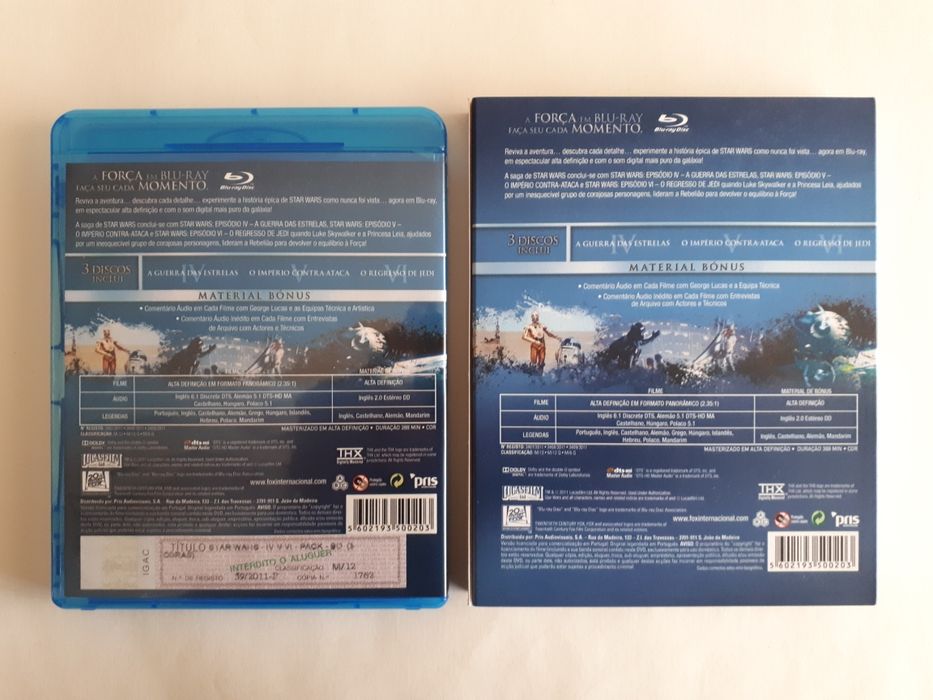 Blu-ray Star Wars IV, V, VI (edição nacional)