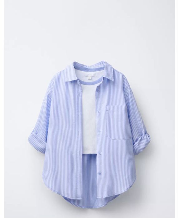 Zara сорочка з футболкою на зріст 164 см