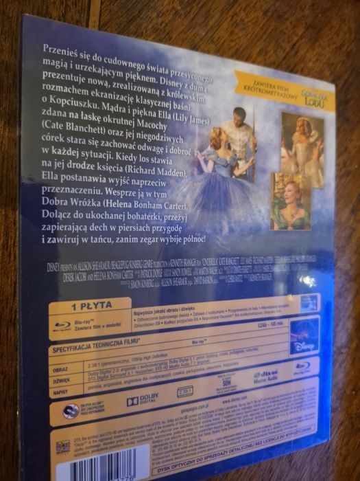 Blu-Ray Kopciuszek 2015 Disney/Dubbing PL/Folia