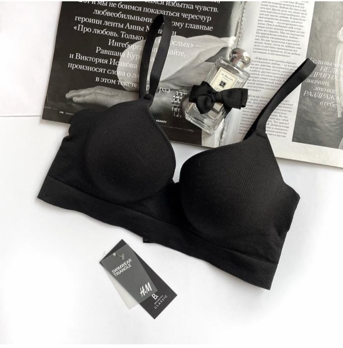 Бюстгалтер топ в рубчик H&M 85c