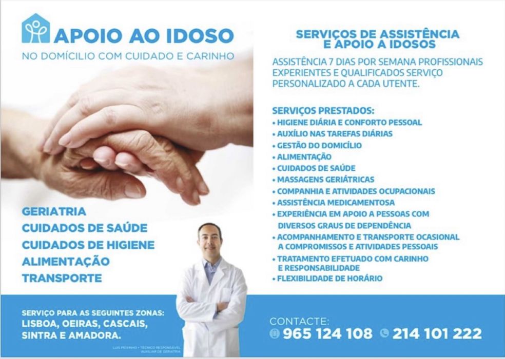 Cuidador de idosos/Geriatria/Apoio Domiciliaria