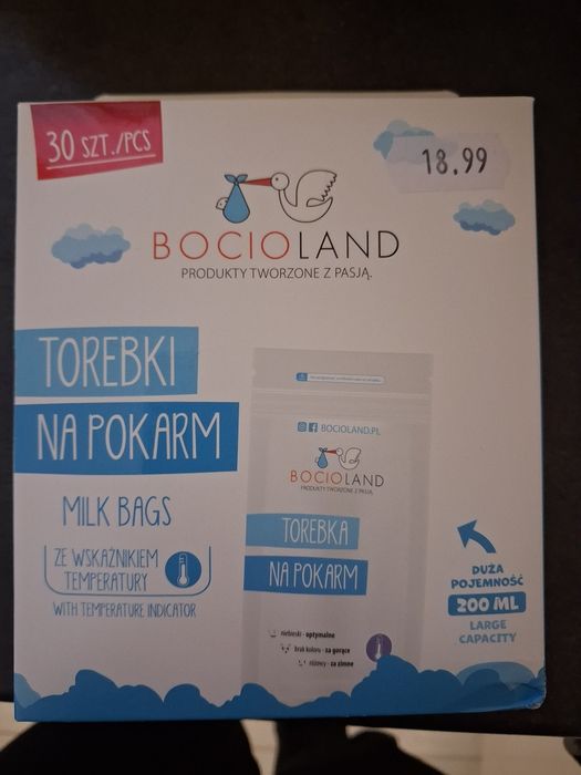 60 szt. Torebki na pokarm + wkładki laktacyjne