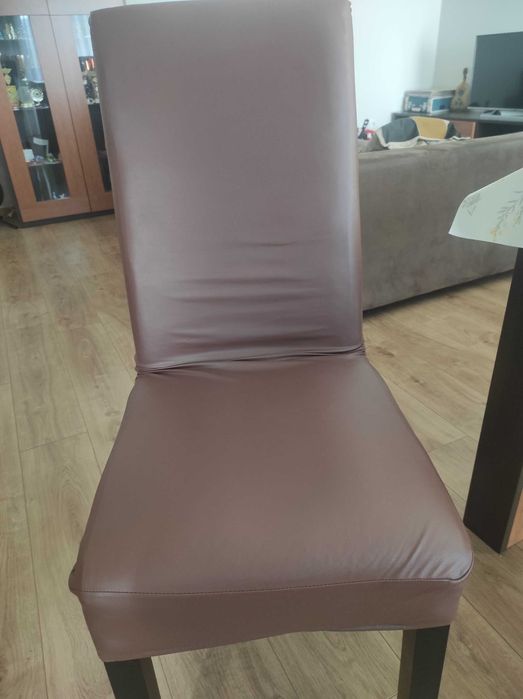 5 Conforama Living Room Chairs with Brown Covers64751793772674122