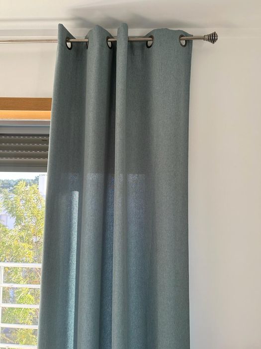 Conjunto de Cortinados quase  novos sala  azul /verde