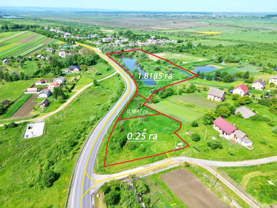 Унікальна ділянка 2.2 га. з ставками на Прикарпатті!