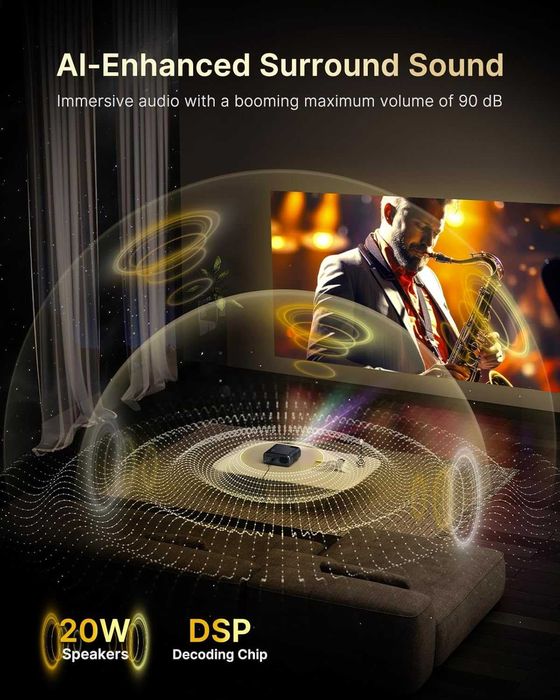 Projektor zewnętrzny NexiGo PJ40 Ultra Licencja Netflix