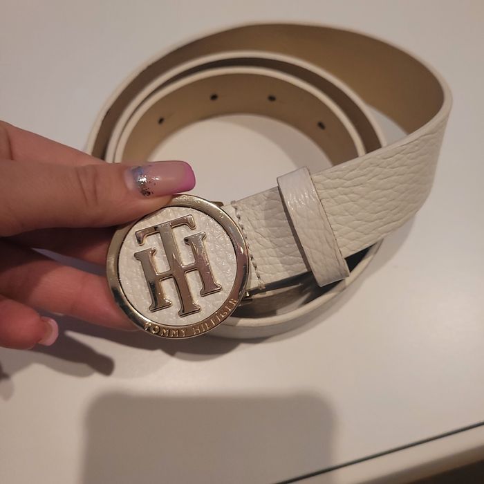 Pasek Tommy Hilfiger biały damski 85