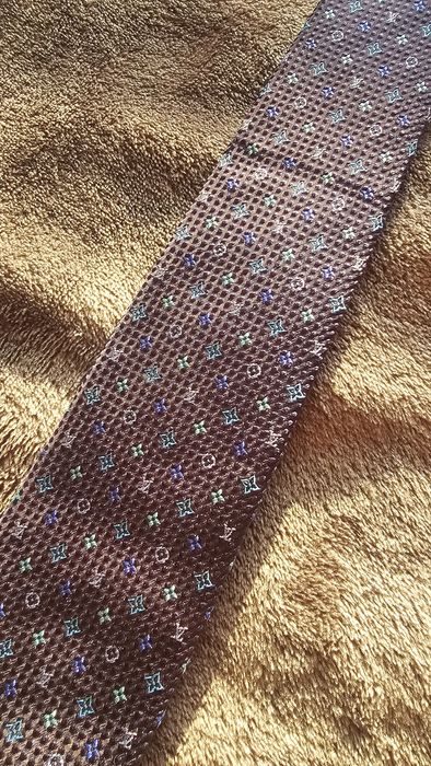 Oryginalny krawat Louis Vuitton 100% jedwab Made in Italy LV