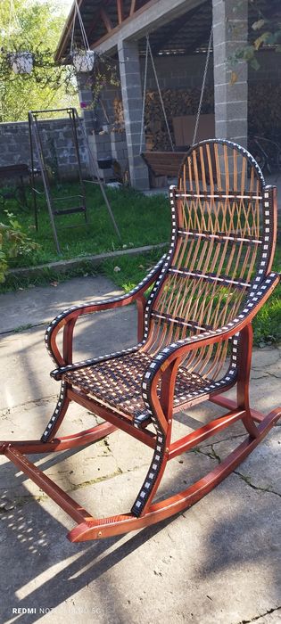 Крісло гойдалка плетене з лози розбірне букове